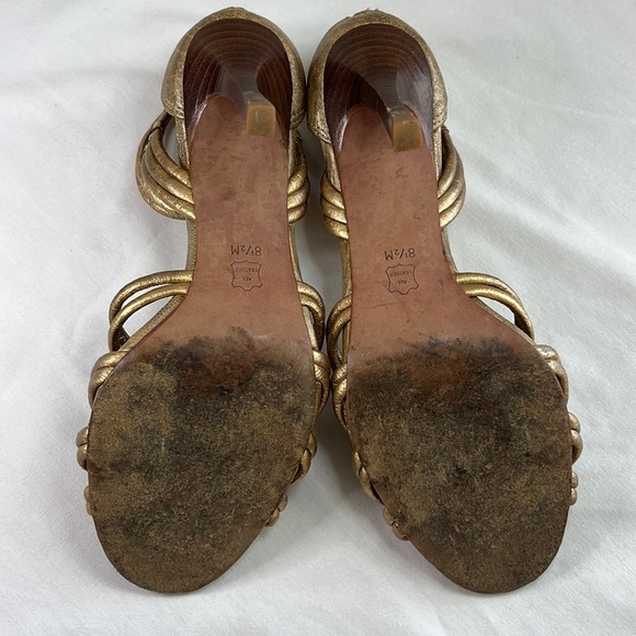 Tory Burch Constance gold braided T-strap high heels - Picture 12 of 15